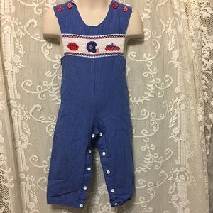 Orient Expressed boy’s Seersucker Football romper